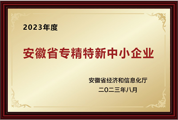 安徽省專(zhuān)精特新中小企業(yè)